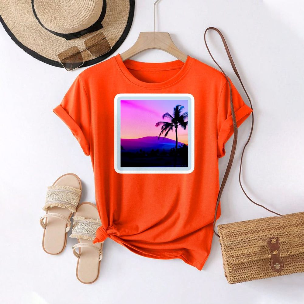 Women Round Neck Short Sleeve Fashion Simple and comfortable Casual Daily T-Shirt - podsforgirl 