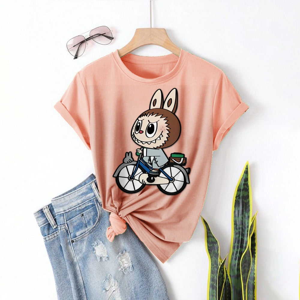 Women Round Neck Short Sleeve Fashion Simple and comfortable Casual Daily T-Shirt - podsforgirl 