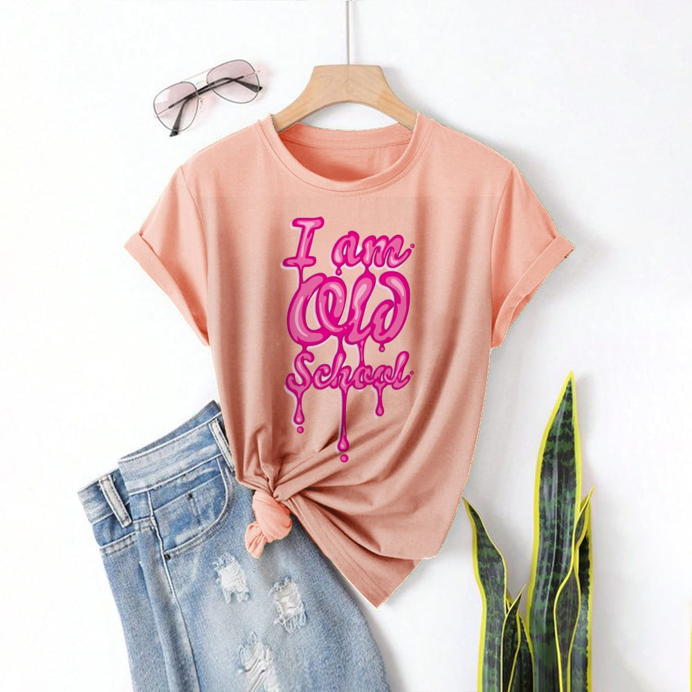 Women Round Neck Short Sleeve Fashion Simple and comfortable Casual Daily T-Shirt - podsforgirl 