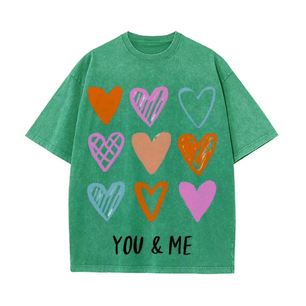 Matching Washed T-Shirts for a Cozy Valentine’s Day Celebration - Podsforgirl