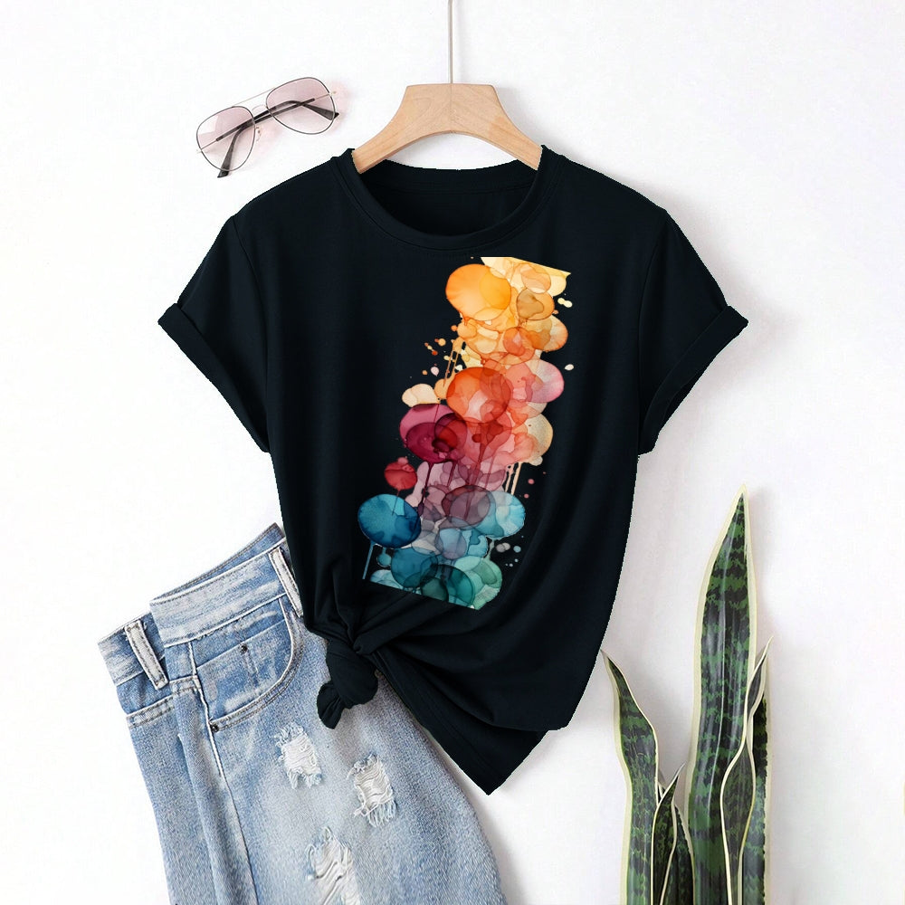 Women Round Neck Short Sleeve Fashion Simple and comfortable Casual Daily T-Shirt - podsforgirl 