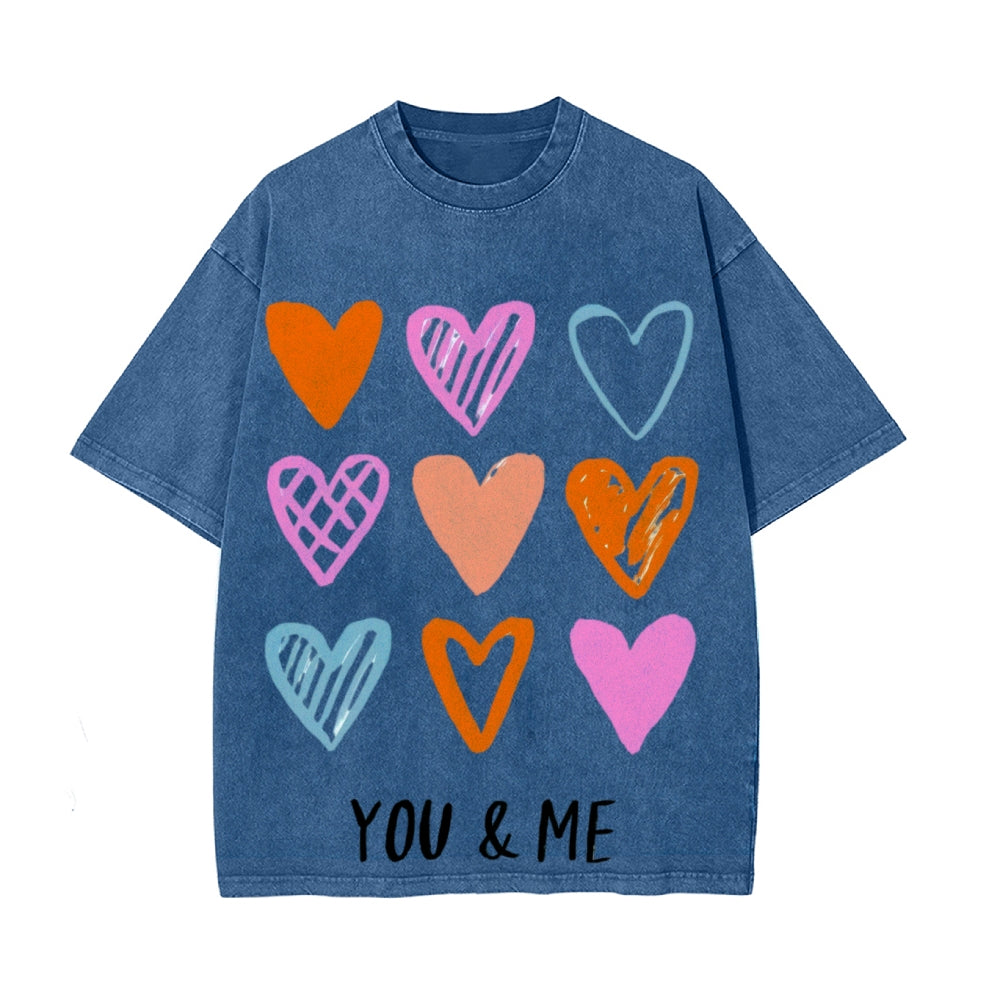 Matching Washed T-Shirts for a Cozy Valentine’s Day Celebration - Podsforgirl