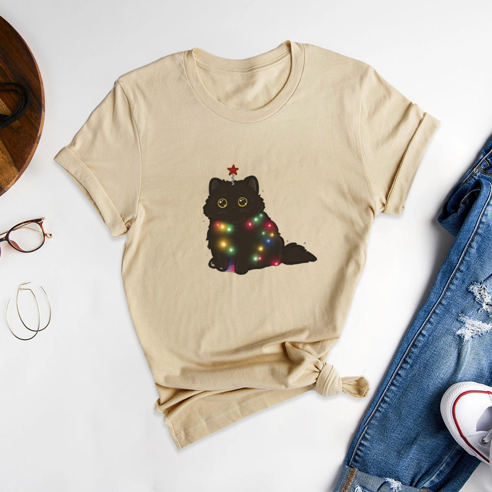 Cute Printed Round Neck T-Shirts, Wake Up Childlike Joy - podsforgirl 