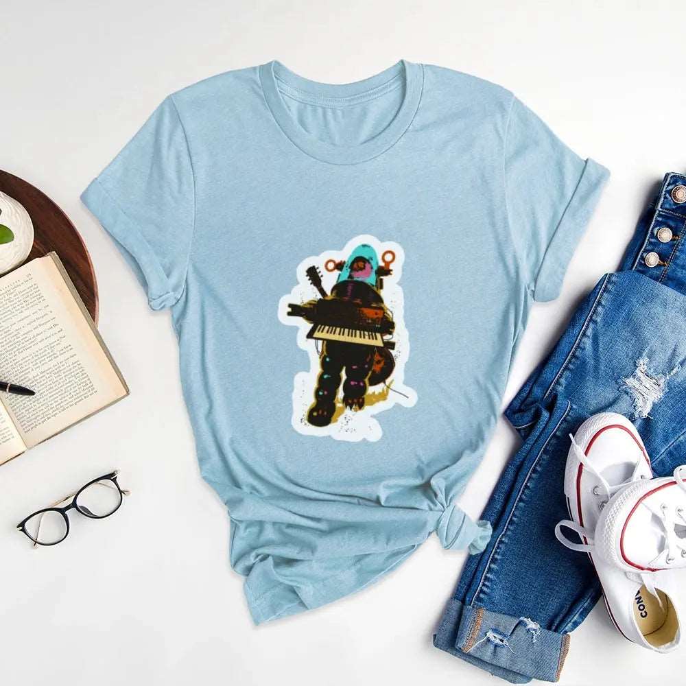 Cool Printed Round Neck T-Shirts, Show Personality Edge - podsforgirl 