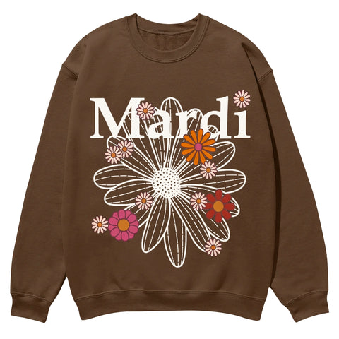 Stylishly Printed Daisy Sweatshirt: Modern Sophistication - podsforgirl 