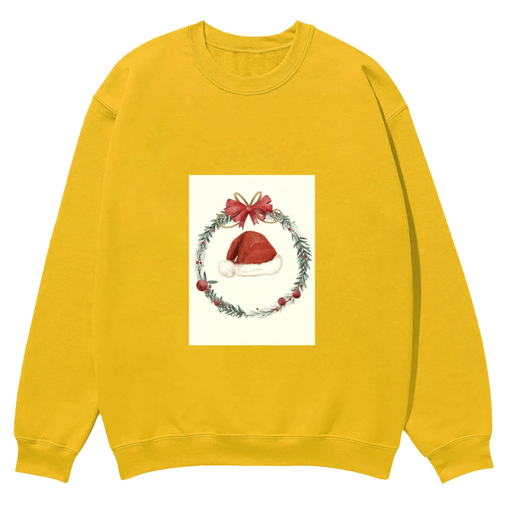 Warm Christmas Printed Pure Cotton Customizable Round Neck Sweatshirt - podsforgirl 