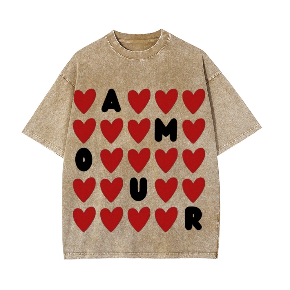 Romantic Water-Washed Valentine's Day T-Shirts for Him & Her - Podsforgirl